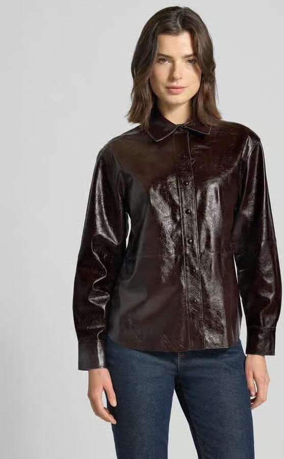 Zero Relaxed fit overhemdblouse in leerlook - Foto 2