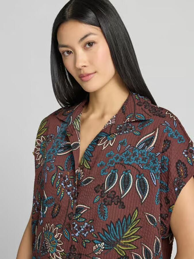 Zero relaxed fit overhemdblouse van viscosemix