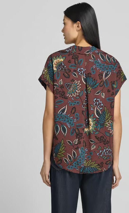 Zero relaxed fit overhemdblouse van viscosemix - Foto 2