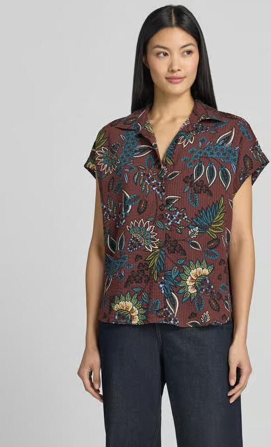 Zero relaxed fit overhemdblouse van viscosemix - Foto 3