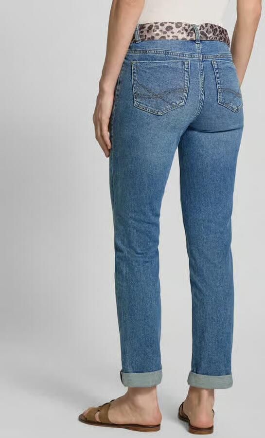 Zero slim fit jeans met strikceintuur en zoom met omslag - Foto 2