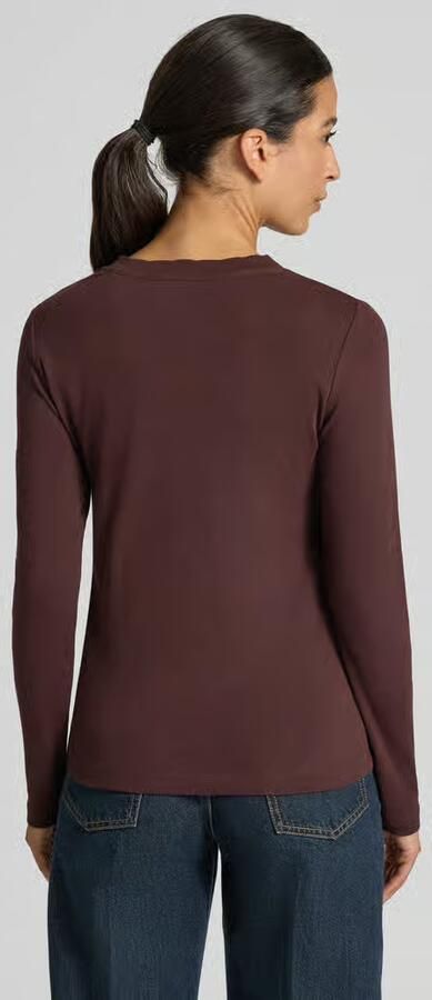 Zero Slim fit shirt met lange mouwen van katoenmix met geschulpte zoom - Foto 3