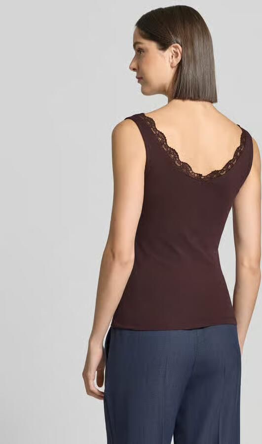 Zero slim fit top van katoenmix