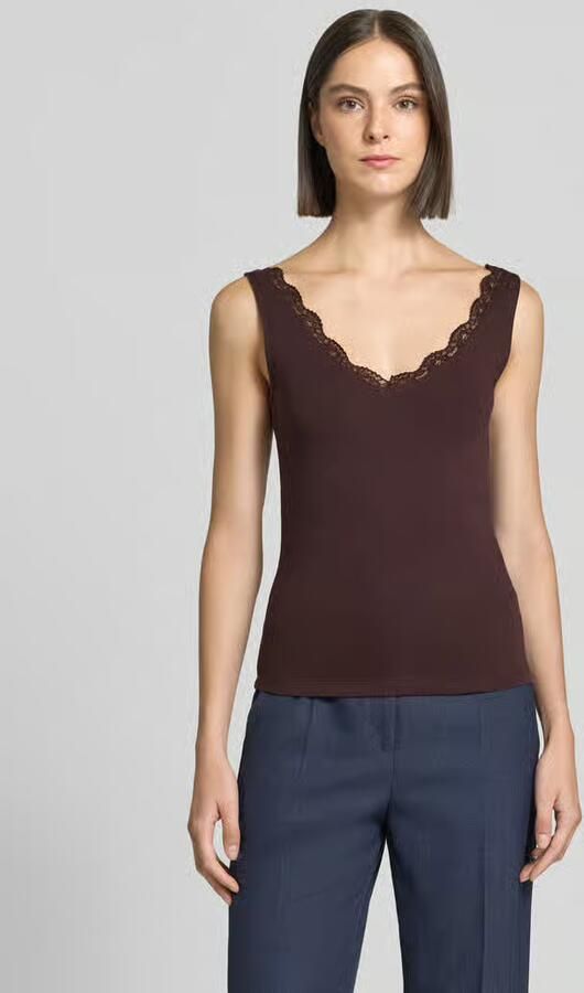 Zero slim fit top van katoenmix - Foto 3