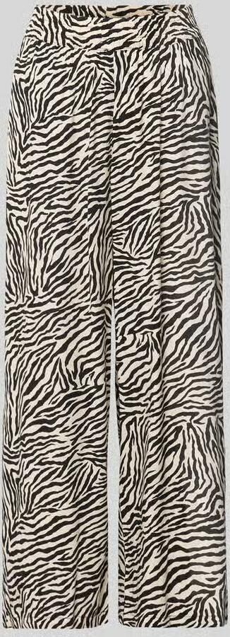 Zero Stoffen broek van viscose in all-over look