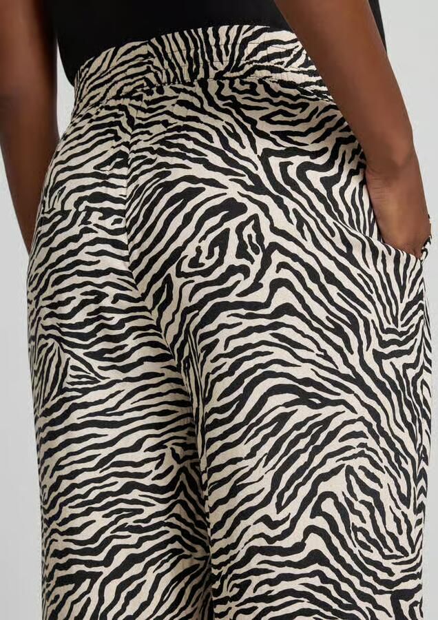 Zero Stoffen broek van viscose in all-over look - Foto 3