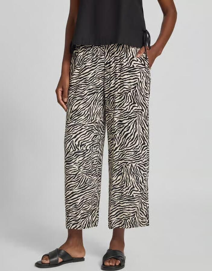 Zero Stoffen broek van viscose in all-over look - Foto 2