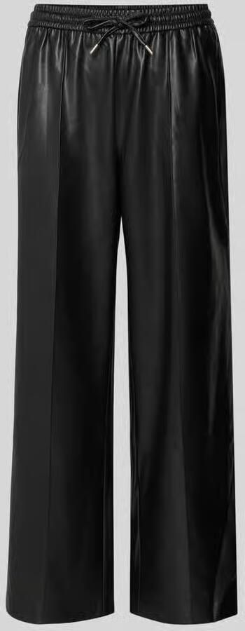 Zero Straight fit stoffen broek in leerlook - Foto 2