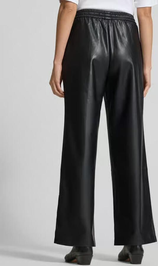 Zero Straight fit stoffen broek in leerlook - Foto 3