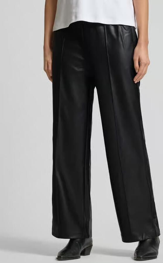 Zero Straight fit stoffen broek in leerlook - Foto 2