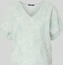 Zero T-shirt in all-over look met V-hals
