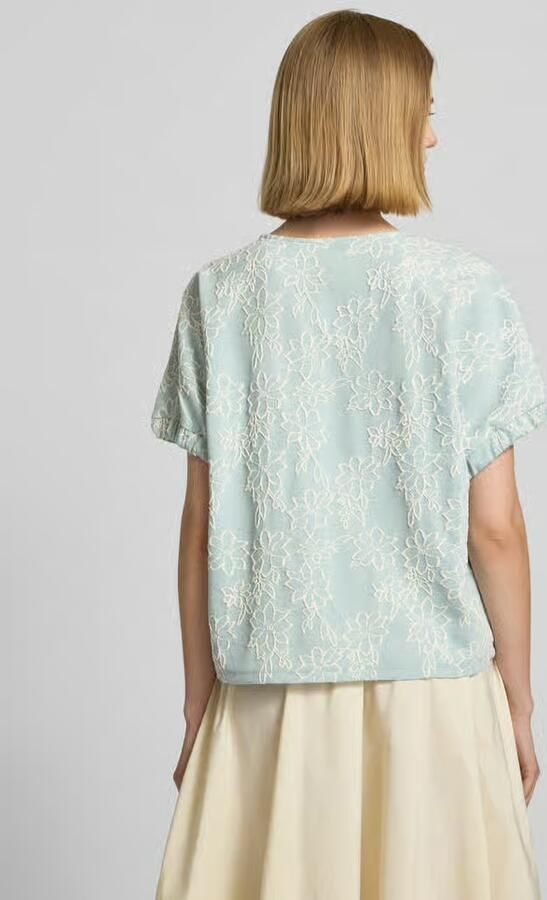 Zero T-shirt in all-over look met V-hals - Foto 3