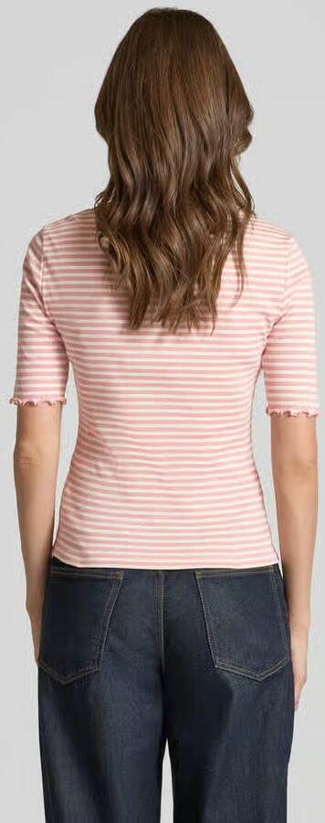 Zero T-shirt met golvende zoom