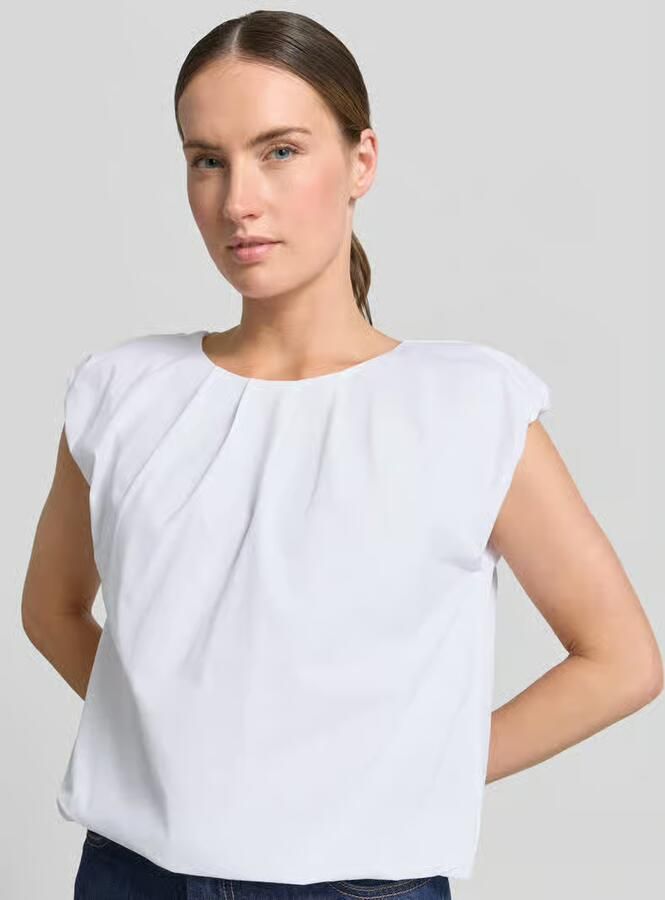 Zero T-shirt met ronde hals en draperieën