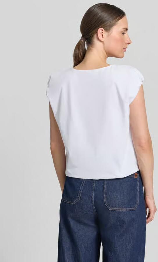 Zero T-shirt met ronde hals en draperieën - Foto 4