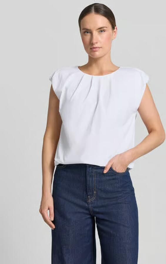 Zero T-shirt met ronde hals en draperieën - Foto 3