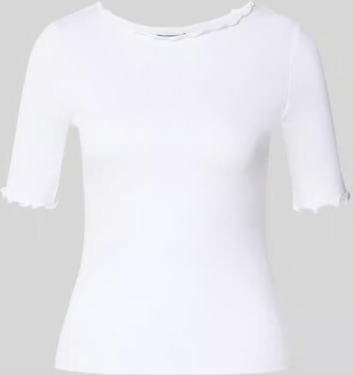 Zero T-shirt met ronde hals en geschulpte zoom