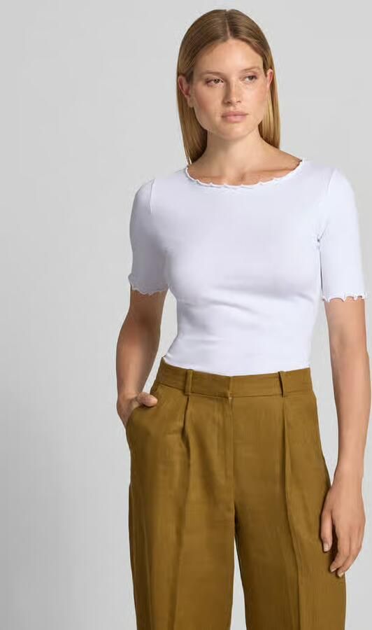 Zero T-shirt met ronde hals en geschulpte zoom - Foto 3