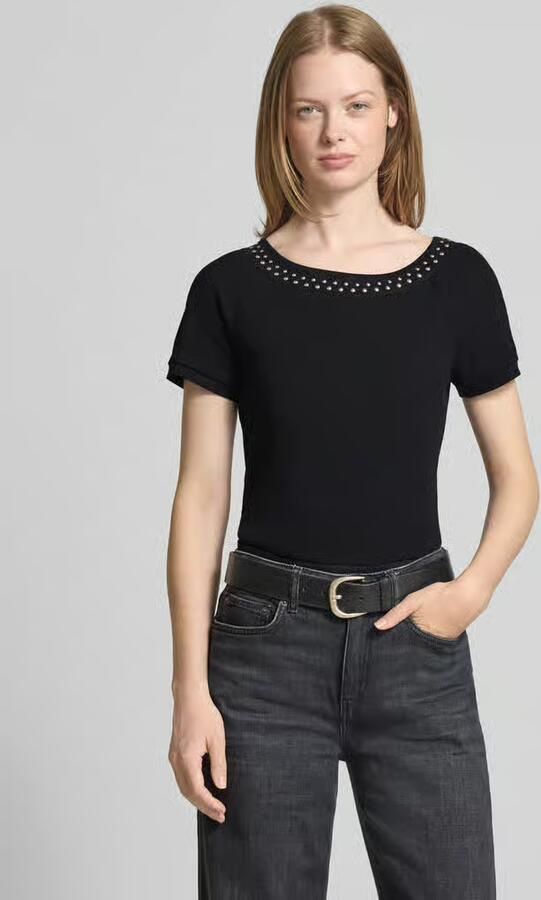Zero T-shirt met studs en ronde hals - Foto 2