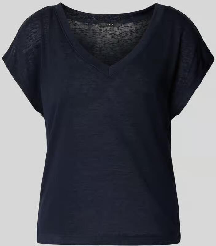 Zero T-shirt van viscosemix met V-hals - Foto 2