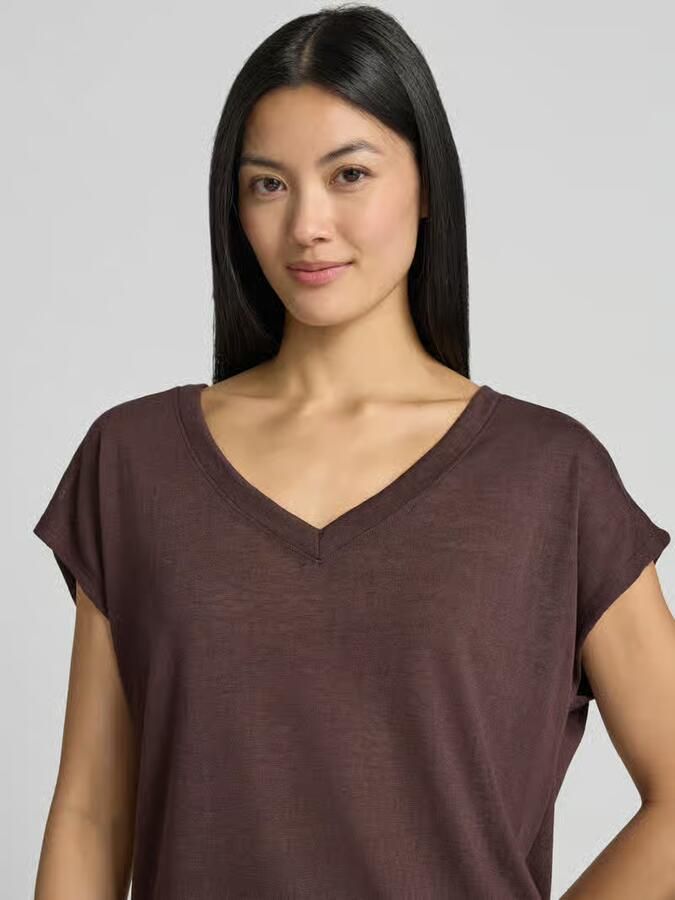 Zero T-shirt van viscosemix met V-hals