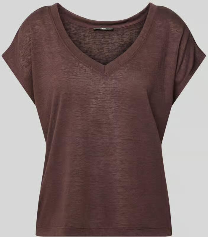 Zero T-shirt van viscosemix met V-hals - Foto 2