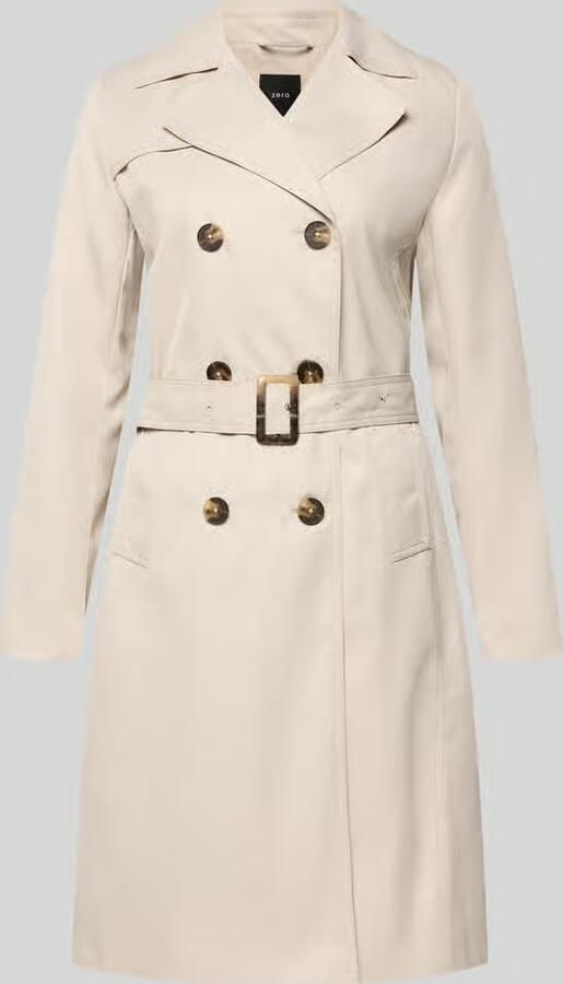 Zero Trenchcoat met riem en zijdelingse steekzakken