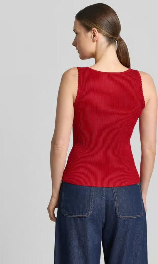 Zero Tricottop van viscosemix in riblook - Foto 4
