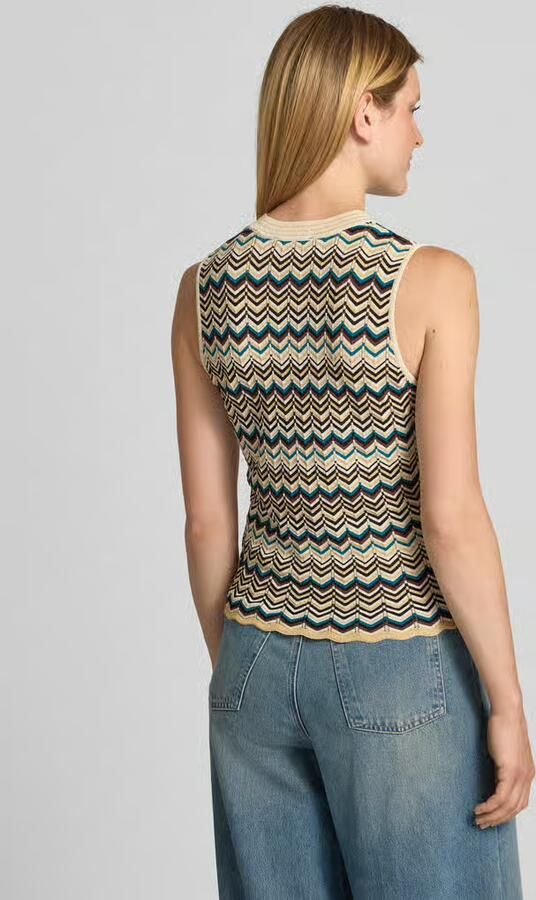 Zero Tricottop van viscosemix met ronde hals - Foto 3