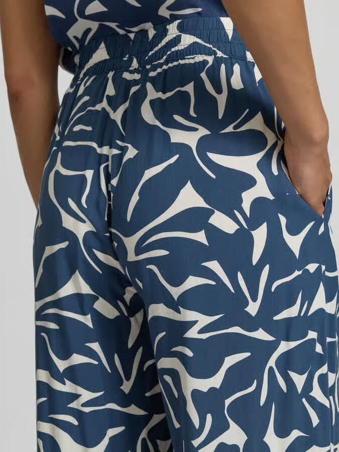 Zero wide fit broek van pure viscose