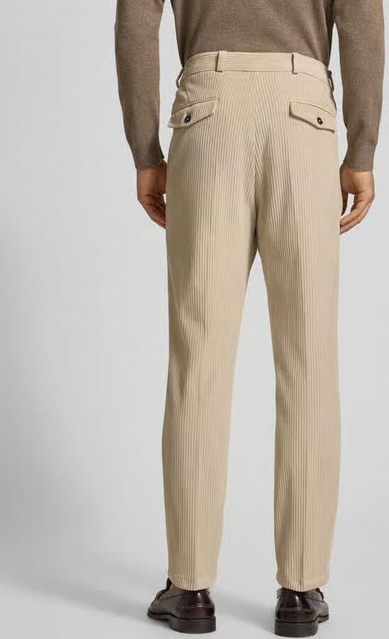 Zuitable Corduroy broek met persplooien en achterzakken