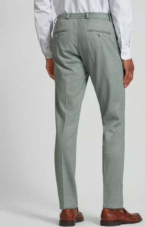 Zuitable straight fit stoffen broek met bandplooien model 'Sparta'
