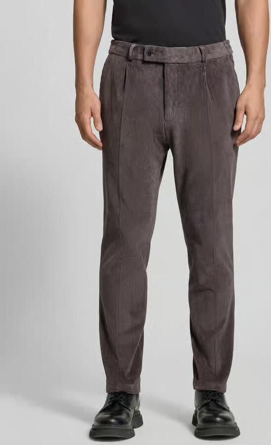 Zuitable Slim fit broek van katoenmix in corduroy look model 'Cliffer' - Foto 3