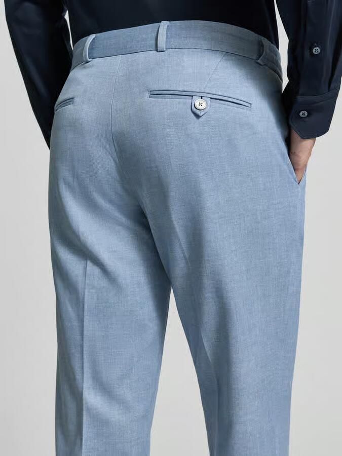 Zuitable straight fit stoffen broek met bandplooien model 'Sparta'