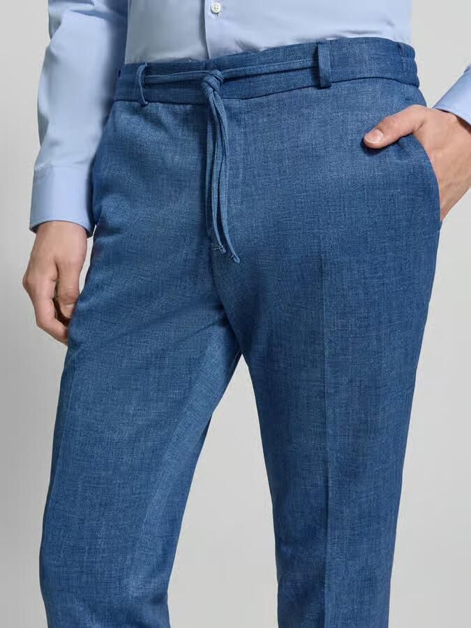 Zuitable straight fit stoffen broek met bandplooien model 'Sparta'