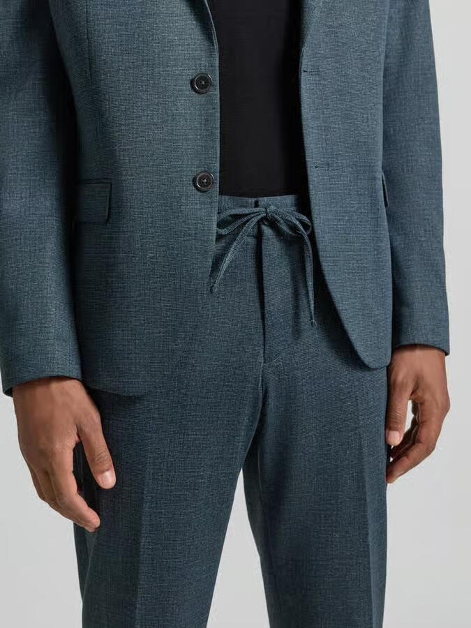 Zuitable straight fit stoffen broek met tunnelkoord model 'Sparta'