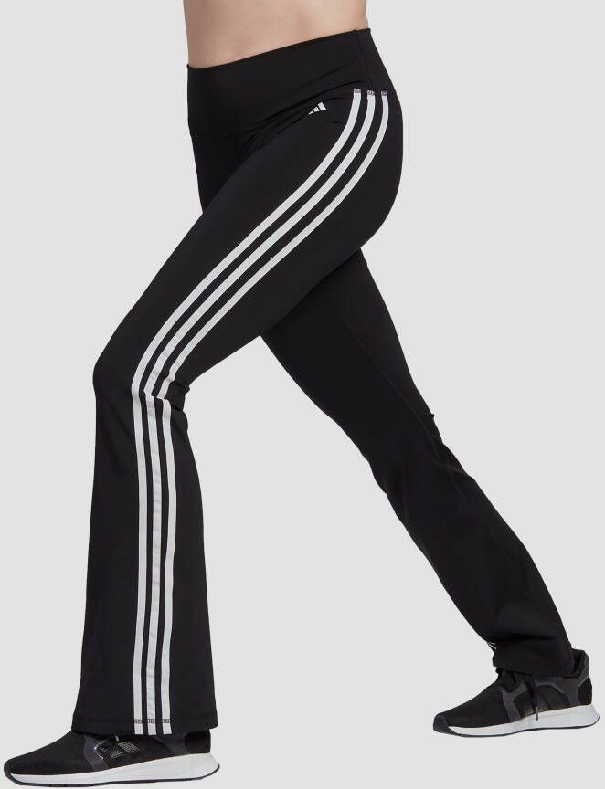 Adidas 3-stripes flared sporttight zwart dames
