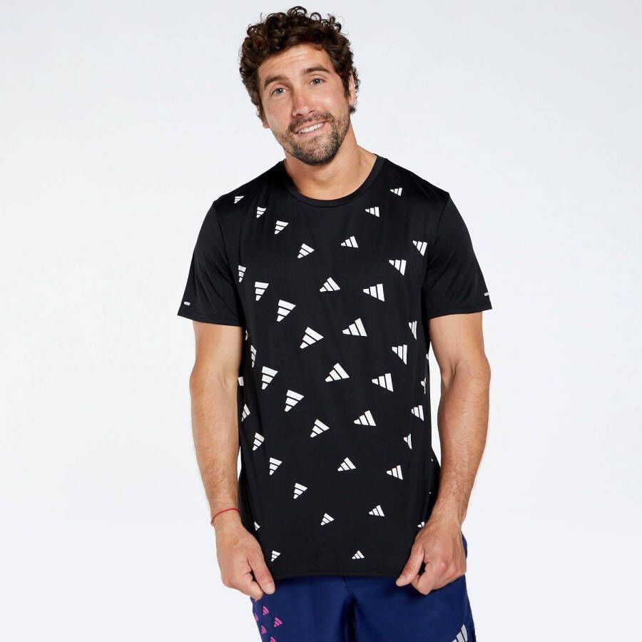 Adidas brand love logo's hardloopshirt zwart heren