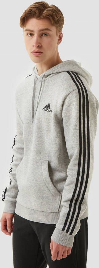 Adidas essentials 3 stripes fleece trui grijs heren