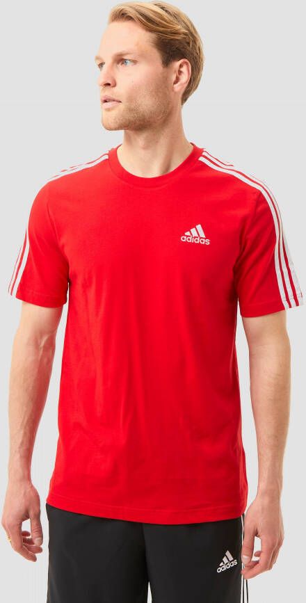 Adidas essentials 3 stripes shirt rood heren