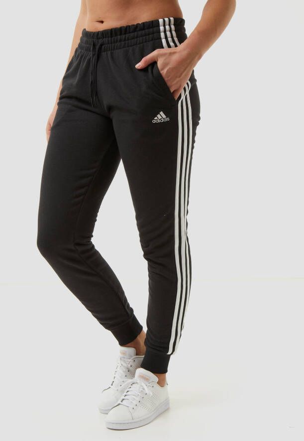 Adidas essentials french terry 3-stripes joggingbroek zwart dames