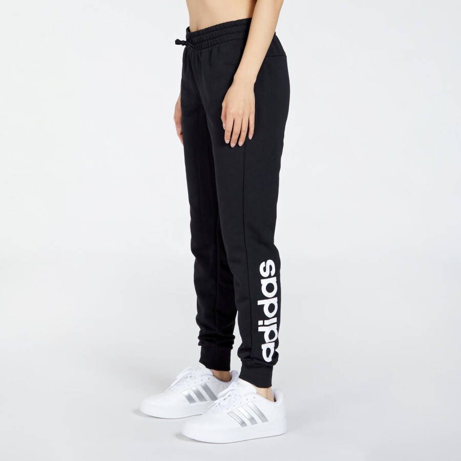 Adidas essentials linear french terry joggingbroek zwart dames