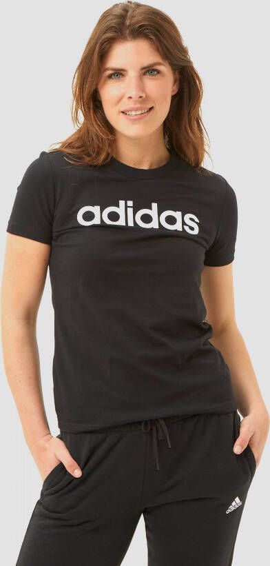 Adidas essentials slim logo shirt zwart dames