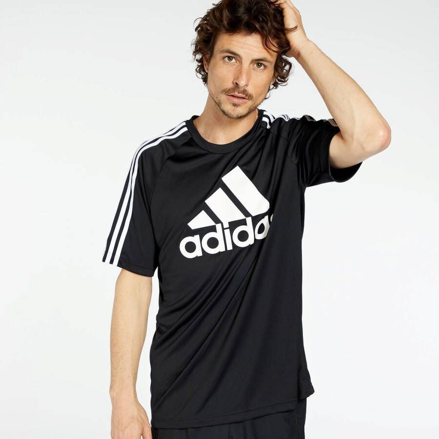 Adidas logo hardloopshirt zwart heren