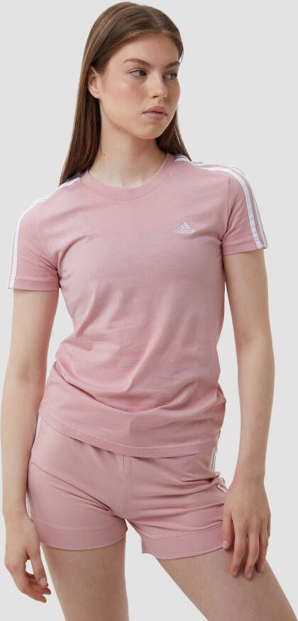 Adidas loungewear essentials 3 stripes shirt roze dames