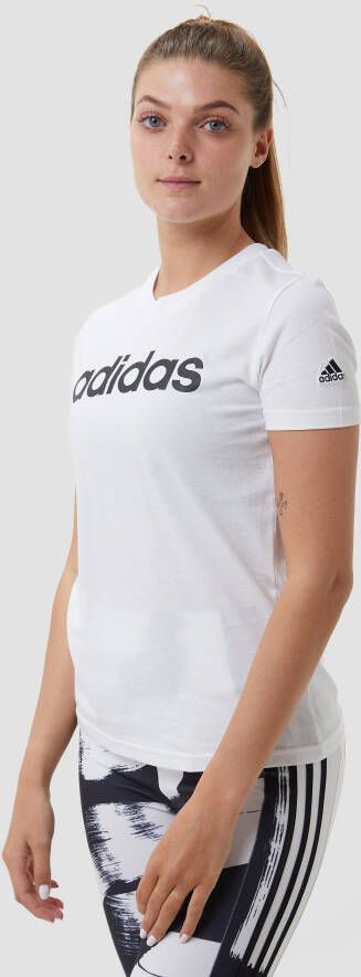 Adidas loungewear essentials slim logo shirt wit dames