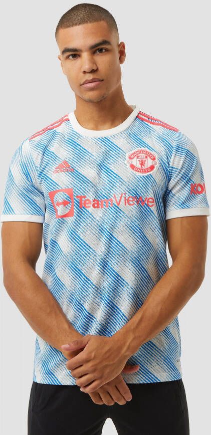 Adidas manchester united fc uitshirt 21 22 wit blauw heren