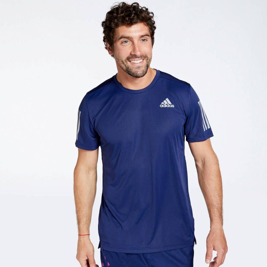 Adidas own the run hardloopshirt blauw heren