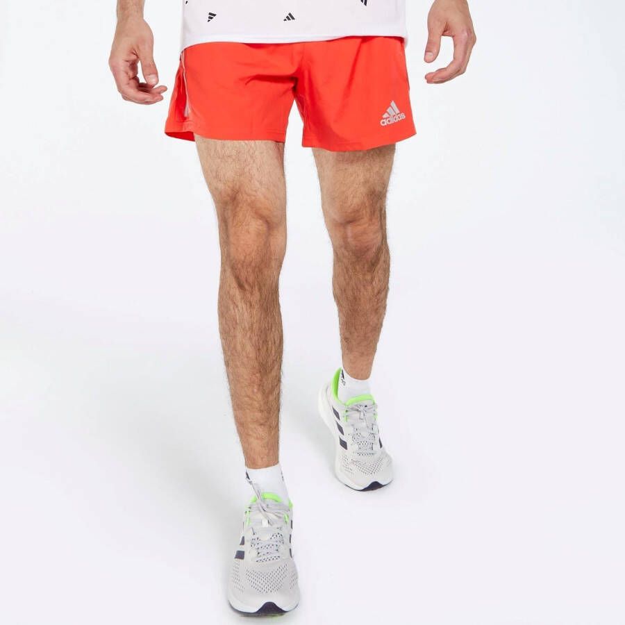 Adidas own the run hardloopshort rood heren