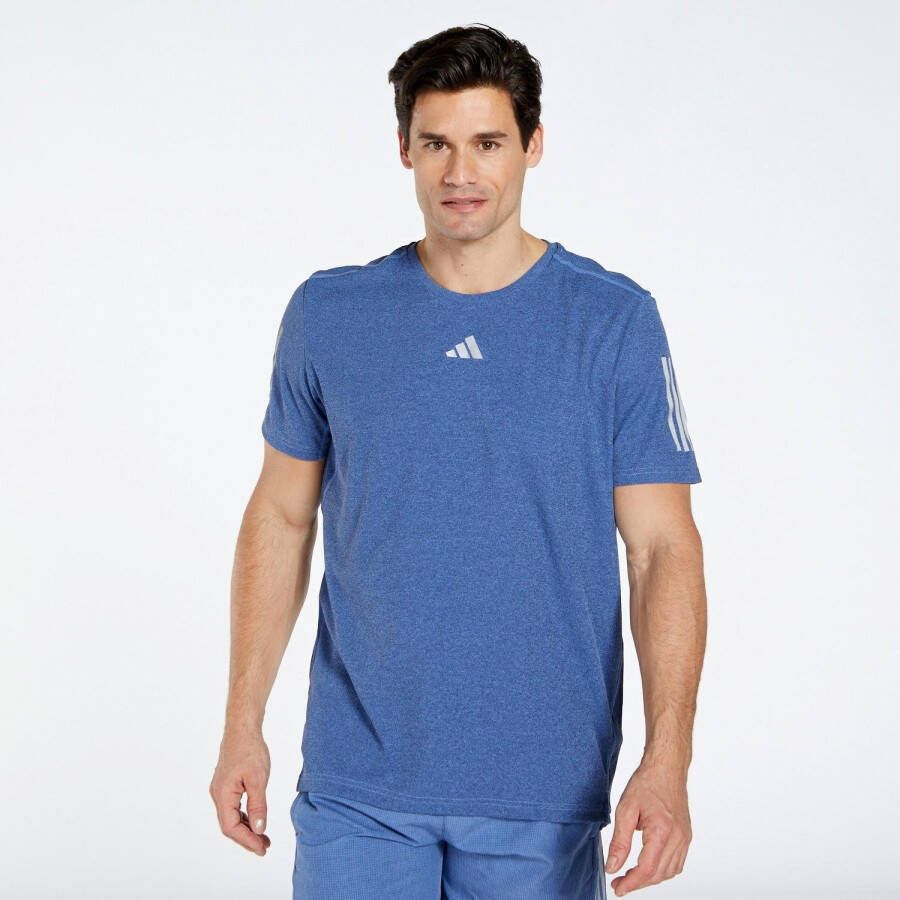 Adidas own the run heather hardloopshirt blauw heren